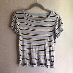 Stripped ribbed crop top